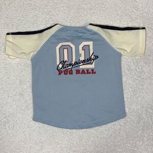 Vintage Gymboree pug baseball button down 6/12m